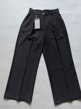 funyyzo women's wide leg dress pants black size m with tags
